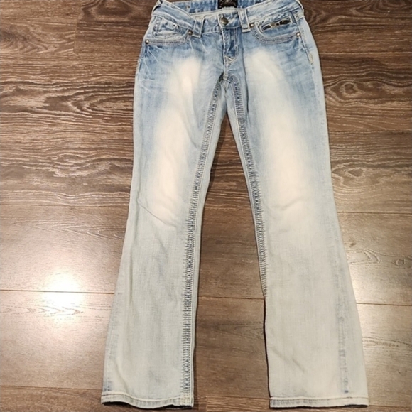❤️ REROCK FOR EXPRESS Y2K BARELY BOOT BOOTCUT JEANS, 00S (24 SHORT) - Picture 2 of 9